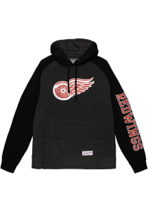 Mitchell and Ness Detroit Red Wings Mens Black LOGO Fashion Hood