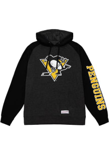 Mitchell and Ness Pittsburgh Penguins Mens Black LOGO Fashion Hood