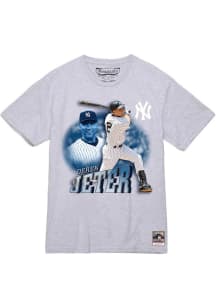 Derek Jeter New York Yankees Grey Swing Short Sleeve Fashion Player T Shirt