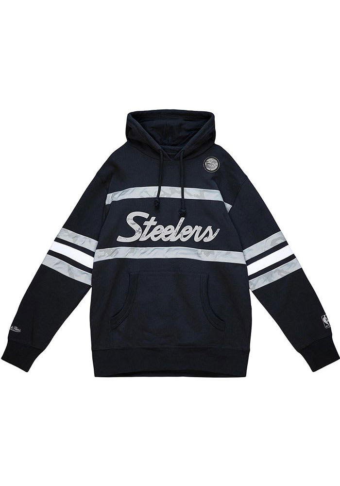 Pittsburgh Steelers Mitchell & Ness Home Advantage Raglan Short Sleeve  Pullover Hoodie - Black