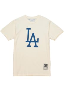 Mitchell and Ness Los Angeles Dodgers White SCRIPT WORDMARK Short Sleeve Fashion T Shirt