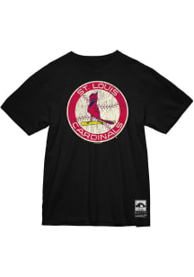 Mitchell and Ness St Louis Cardinals Black UNDER THE LIGHTS Short Sleeve Fashion T Shirt