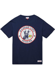 Mitchell and Ness Kansas City Scouts Navy Blue LEGENDARY SLUB Short Sleeve Fashion T Shirt