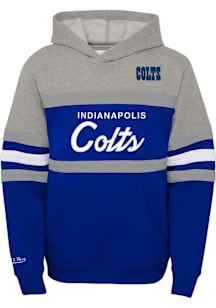 Mitchell and Ness Indianapolis Colts Youth Navy Blue Head Coach Long Sleeve Hoodie