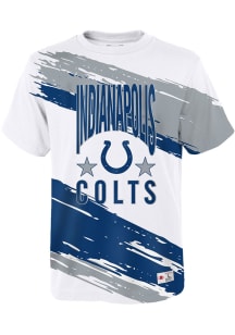 Mitchell and Ness Indianapolis Colts Youth White Paintbrush Short Sleeve T-Shirt