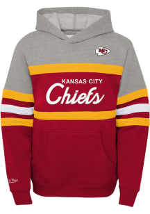 Mitchell and Ness Kansas City Chiefs Youth Red Head Coach Long Sleeve Hoodie