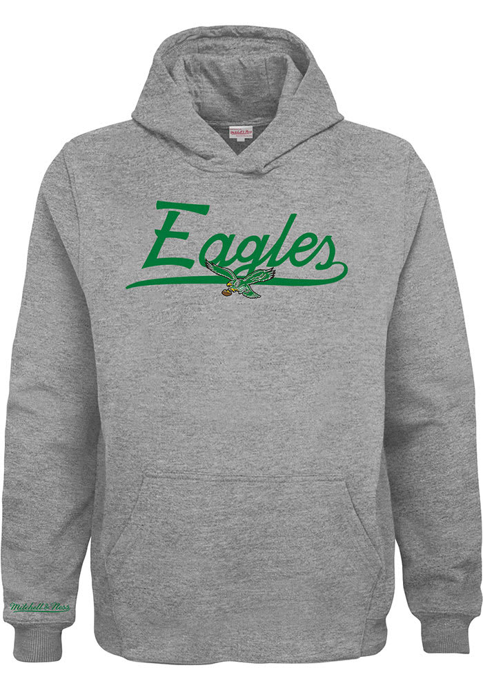 NFL Team Apparel Youth Philadelphia Eagles Prime Logo Grey Hoodie