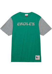 Mitchell and Ness Philadelphia Eagles Kelly Green COLOR BLOCKED Short Sleeve Fashion T Shirt