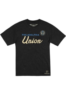 Mitchell and Ness Philadelphia Union Black Union Script Short Sleeve T Shirt