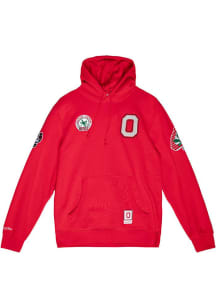 Mitchell and Ness Ohio State Buckeyes Mens Red Champ City Fashion Hood