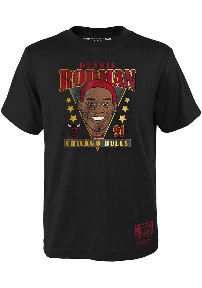 Dennis Rodman Chicago Bulls Youth BLACK The Legend Short Sleeve
