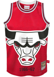 Mitchell and Ness Chicago Bulls Youth Red Big Face 2.0 Short Sleeve Tank Top