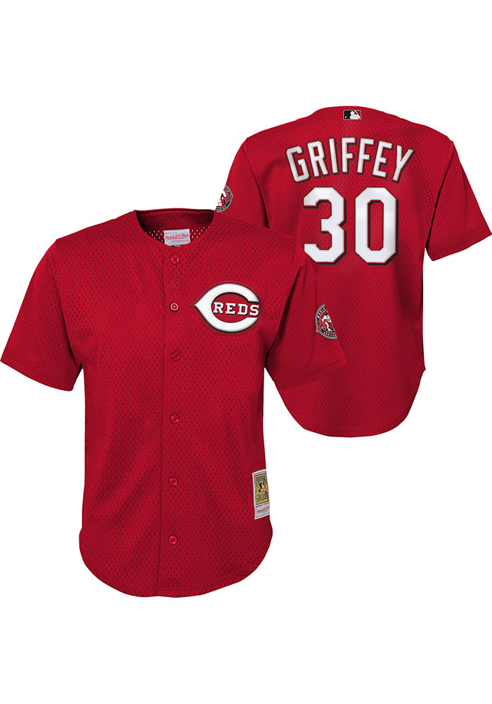 Mitchell & Ness Youth Ken Griffey Jr. Cincinnati Reds Cooperstown Collection Batting Practice Jersey - Red
