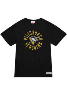 Mitchell and Ness Pittsburgh Penguins Black LEGENDARY SLUB TEE Short Sleeve Fashion T Shirt
