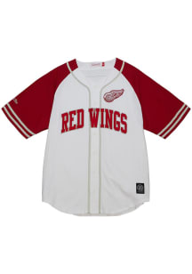 Detroit Red Wings Mens Mitchell and Ness Replica PRACTICE Jersey - White