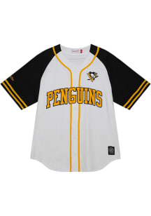Pittsburgh Penguins Mens Mitchell and Ness Replica PRACTICE Jersey - White