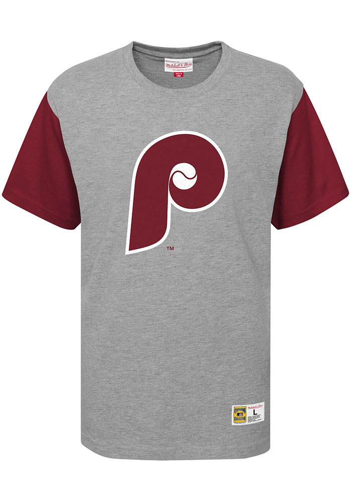 Mitchell & Ness Philadelphia Phillies Throwback Youth Grey T-Shirt