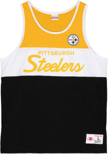 Mitchell and Ness Pittsburgh Steelers Mens Black COTTON Short Sleeve Tank Top