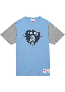 Mitchell and Ness Philadelphia Union Light Blue COLOR BLOCKED SS TEE Short Sleeve Fashion T Shir..
