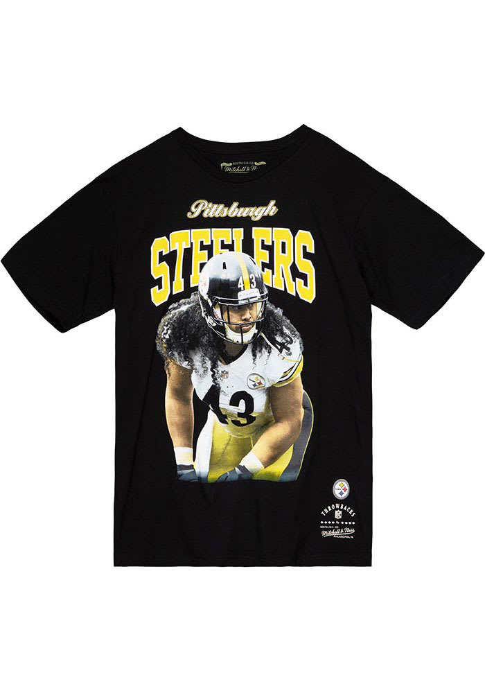 Troy Polamalu Shirt | Pittsburgh Steelers Mitchell & Ness Black Sideline Legacy Men's T-Shirt, XL / Black