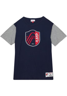 Mitchell and Ness St Louis City SC Navy Blue COLOR BLOCKED SS TEE Short Sleeve Fashion T Shirt