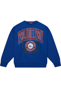 Mitchell and Ness Philadelphia 76ers Womens Blue Logo Crew Sweatshirt