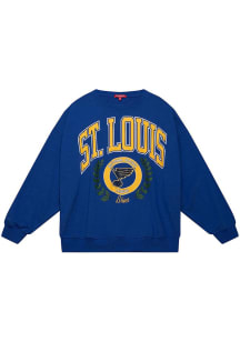 Mitchell and Ness St Louis Blues Womens Blue Logo Crew Sweatshirt
