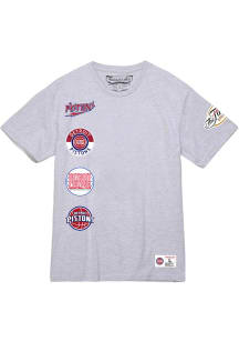 Mitchell and Ness Detroit Pistons Grey CITY COLLECTION SS TEE Short Sleeve T Shirt