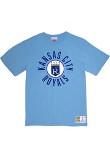 Mitchell and Ness Kansas City Royals Light Blue LEGENDARY SLUB TEE Short Sleeve Fashion T Shirt