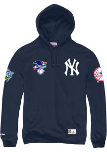 Mitchell and Ness New York Yankees Mens Navy Blue CITY COLLECTION HOODY Long Sleeve Hoodie