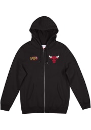 Mitchell and Ness Chicago Bulls Mens Black Heavyweight Fleece Long Sleeve Full Zip Jacket