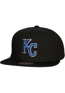 Mitchell and Ness Kansas City Royals Black Team Classic Cooperstown Cream UV Snap Mens Snapback ..