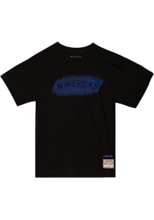Mitchell and Ness Dallas Mavericks Black Monochrome Short Sleeve Fashion T Shirt