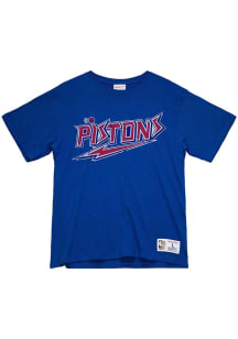 Mitchell and Ness Detroit Pistons Blue Legendary Slub Short Sleeve Fashion T Shirt