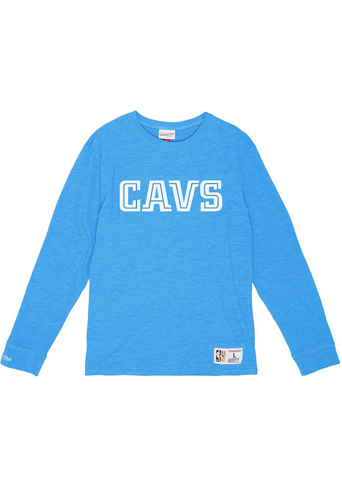 Mitchell and Ness Cleveland Cavaliers Light Blue Legendary Slub Long Sleeve Fashion T Shirt
