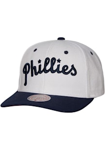 Mitchell and Ness Philadelphia Phillies Evergreen Pro Cooperstown Snap Adjustable Hat - White