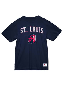 Mitchell and Ness St Louis City SC Navy Blue City Pride Short Sleeve T Shirt