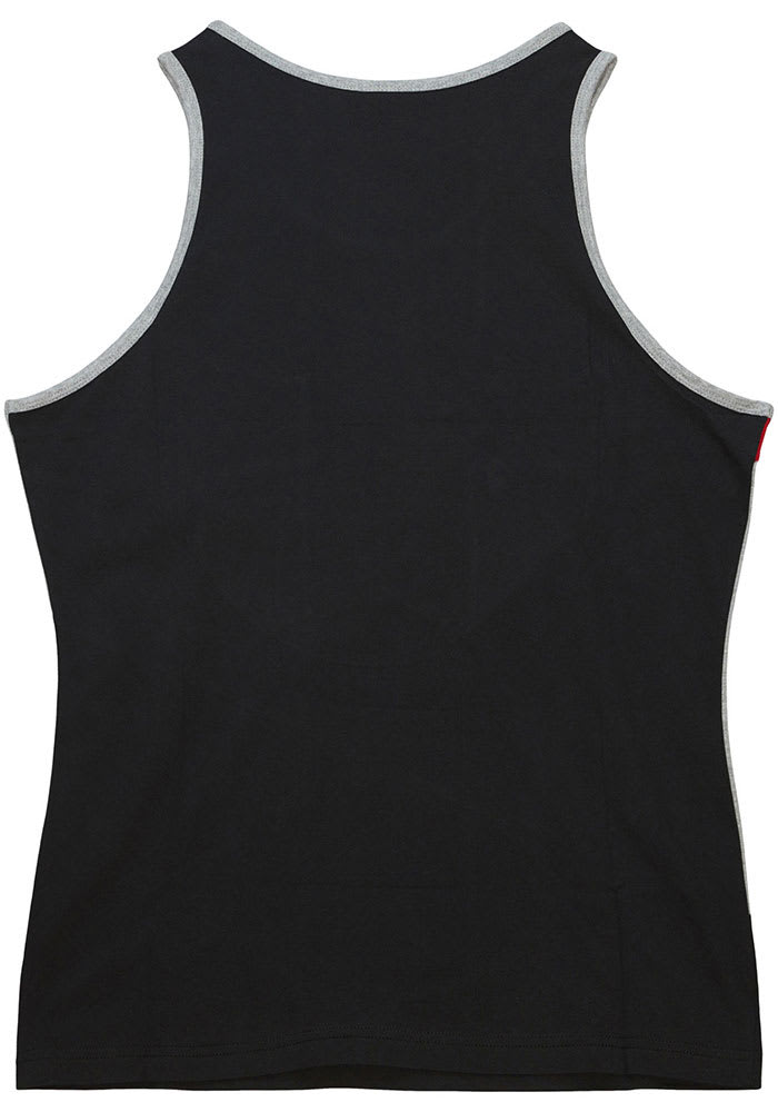 Mitchell and Ness Cincinnati Reds Mens Black Colorblocked Short Sleeve Tank Top