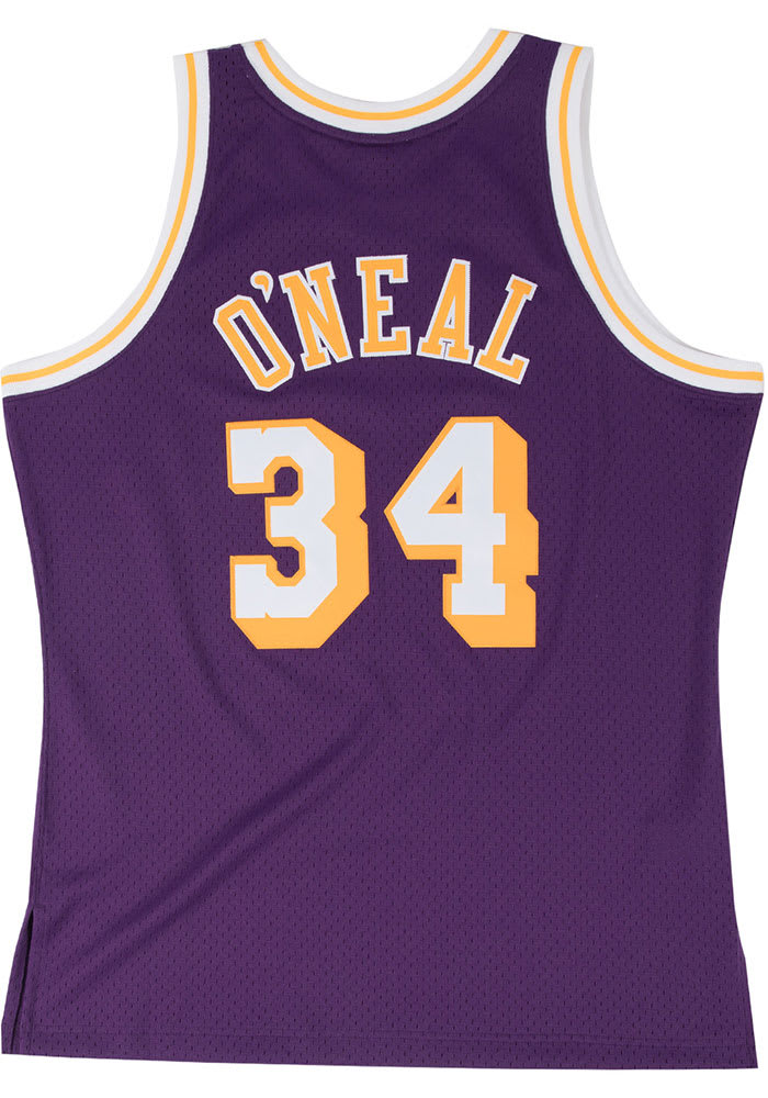 Men's Los Angeles Lakers Shaquille O'Neal Mitchell & Ness Purple 1996/97  Galaxy Swingman Jersey