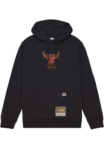 Mitchell and Ness Chicago Bulls Mens Black Golden Hour Glaze Long Sleeve Hoodie