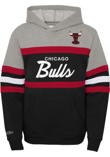 Mitchell and Ness Chicago Bulls Youth Black Head Coach Long Sleeve Hoodie