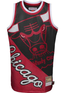 Mitchell and Ness Chicago Bulls Youth Red NBA Big Face Short Sleeve Tank Top