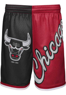 Mitchell and Ness Chicago Bulls Youth Red NBA Big Face Shorts