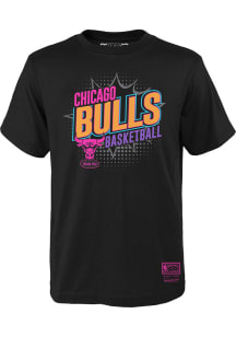 Mitchell and Ness Chicago Bulls Youth Black Light It Up Short Sleeve T-Shirt