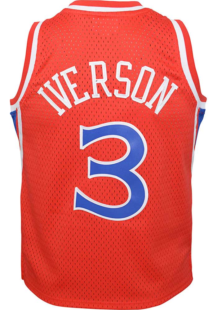 Allen Iverson Mitchell and Ness Philadelphia 76ers Youth NBA Swingman Red Basketball Jersey