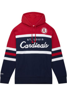 Mitchell and Ness St Louis Cardinals Mens Navy Blue Head Coach Fashion Hood