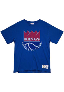 Mitchell and Ness Kansas City Kings Blue Legendary Slub Short Sleeve Fashion T Shirt