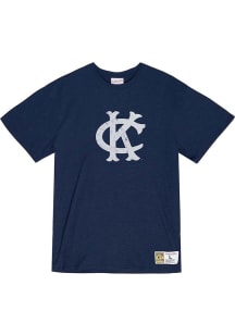 Mitchell and Ness Kansas City Athletics Navy Blue Legendary Slub Short Sleeve Fashion T Shirt