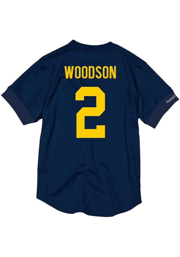 Men's Mitchell & Ness Charles Woodson Navy Michigan Wolverines