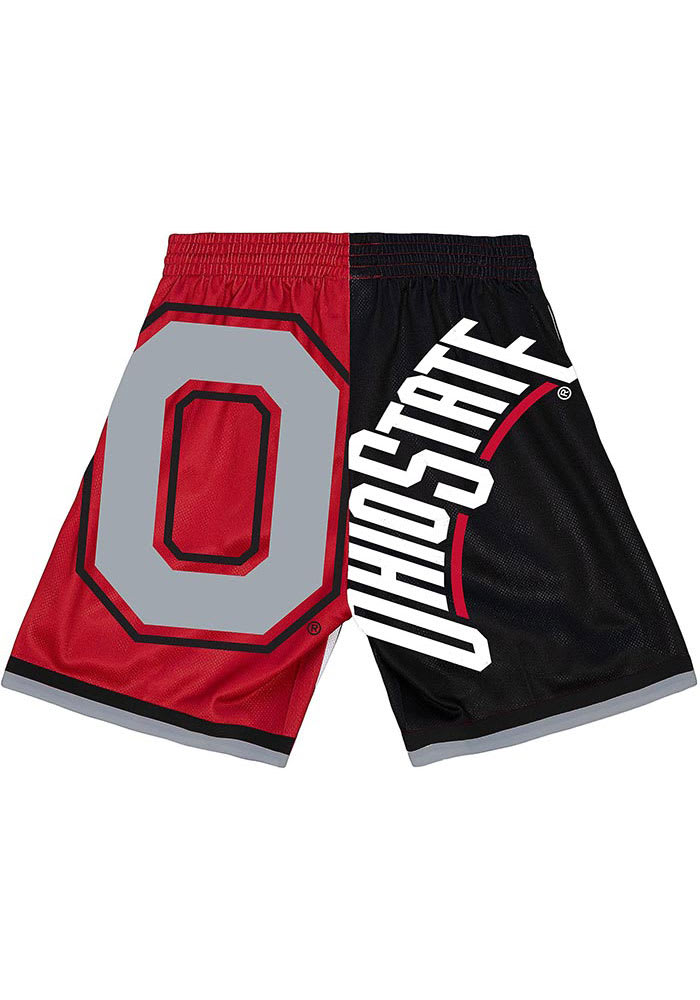 Mitchell and Ness Ohio State Buckeyes Mens Black Big Face Shorts